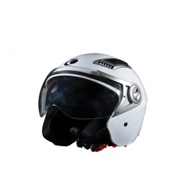Jet / Open Face Helmet w. double visor Trendy white