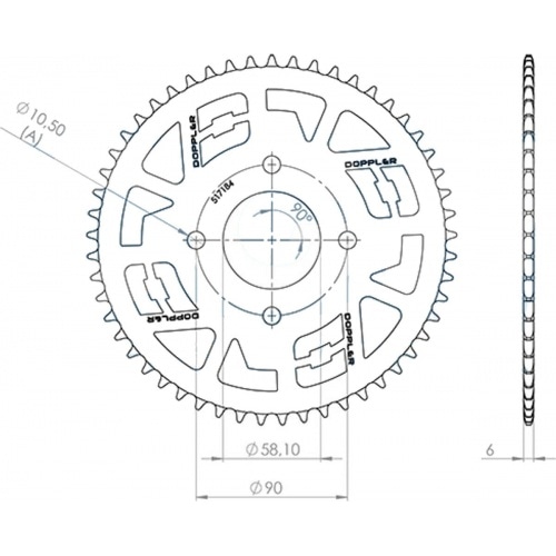 Задняя звездочка 53 зуба - 420 Doppler Masai Rider 50 Задняя звездочка 53 зуба - 420 Doppler Masai Rider 50