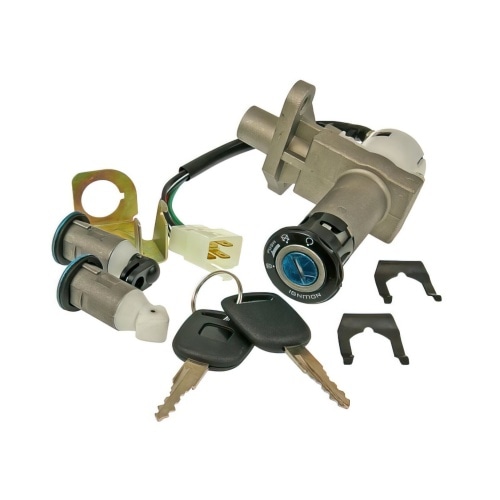 Bloķēšanas + atslēgu komplekts versija 1 Ķīniešu motorolleri GY6 125/150cc Bloķēšanas + atslēgu komplekts versija 1 Ķīniešu motorolleri GY6 125/150cc