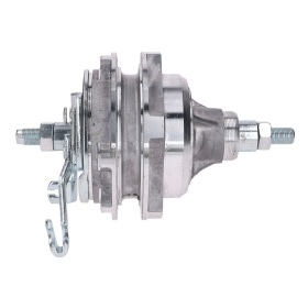 Wheel Hub complete with brake base plate and axle rear Puch Maxi / X30 (cast wheel)