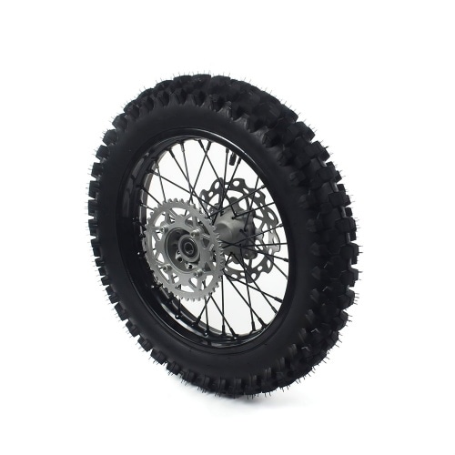 Rear Wheel / Rim steel d.15mm – 14” with tire Yuanxing Pit Bike / Dirt Bike black Rear Wheel / Rim steel d.15mm – 14” with tire Yuanxing Pit Bike / Dirt Bike black