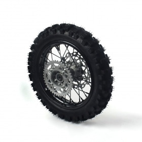 Rear Wheel / Rim steel d.12mm – 12” with tire Yuanxing Pit Bike / Dirt Bike black