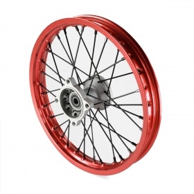 Front Wheel / Rim aluminium hub 15mm axle – 14” Pit Bike / Dirt Bike red