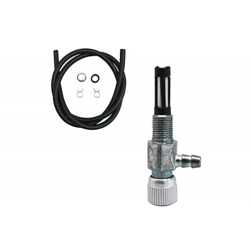 Degvielas krāns universāls M10, uzskrūvējams ar šļūteni un skavām Degvielas krāns universāls M10, uzskrūvējams ar šļūteni un skavām