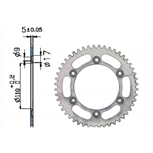 Rear Sprocket steel 48 teeth – 420 CPI SX / SM Rear Sprocket steel 48 teeth – 420 CPI SX / SM