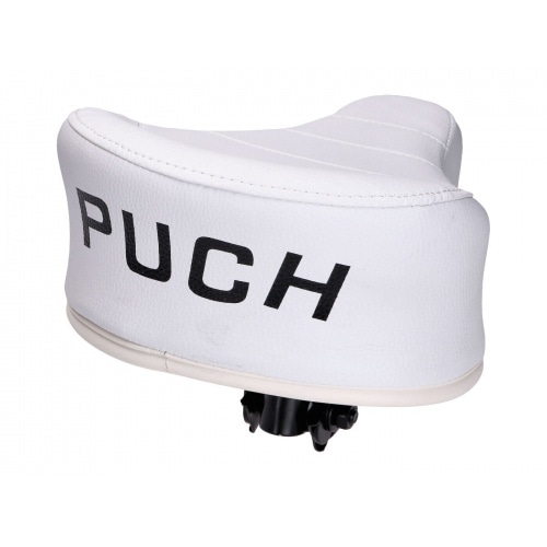 Sēdeklis jauna tipa balts ar Puch logo Sēdeklis jauna tipa balts ar Puch logo