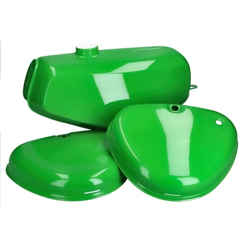 Degvielas tvertnes + sānu vāka komplekts dzeltens zaļš Simson Degvielas tvertnes + sānu vāka komplekts dzeltens zaļš Simson