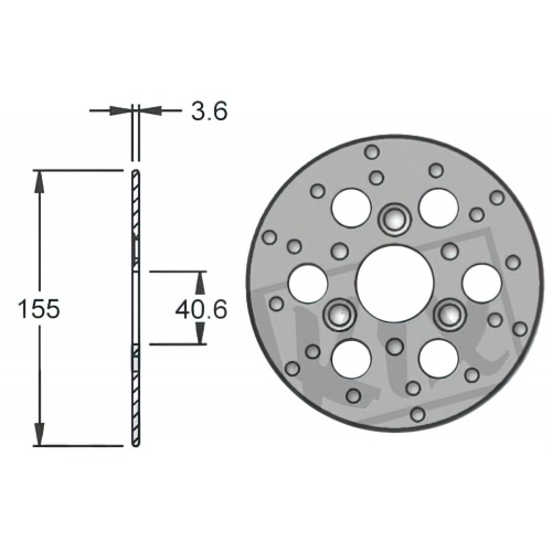 Bremžu disks GY6, d=155mm, 50cc (139QMB/QMA) Bremžu disks GY6, d=155mm, 50cc (139QMB/QMA)