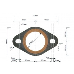 Izplūdes gāzu blīves plakana 43-63mm