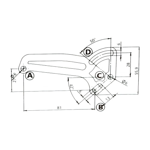 Numura numura zīmes turētājs sānu montāžai Minarelli 50cc Numura numura zīmes turētājs sānu montāžai Minarelli 50cc