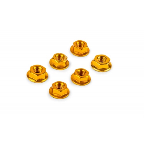 Uzgriežņi M6 (x6), anodēti zelta krāsā Uzgriežņi M6 (x6), anodēti zelta krāsā