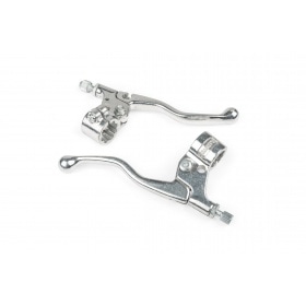 Brake Lever Set (x2) with mount short polished aluminium