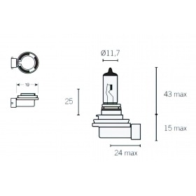 Halogēna spuldze 12V - 55W H11 PGJ19-2