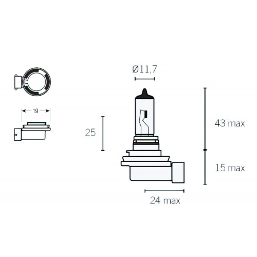 Halogēna spuldze 12V - 55W H11 PGJ19-2 Halogēna spuldze 12V - 55W H11 PGJ19-2
