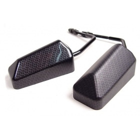 Spogulis STR8 F1 ar M8 vītni pa labi / pa kreisi (ar kreisās vītnes adapteri), melns oglekļa izskats