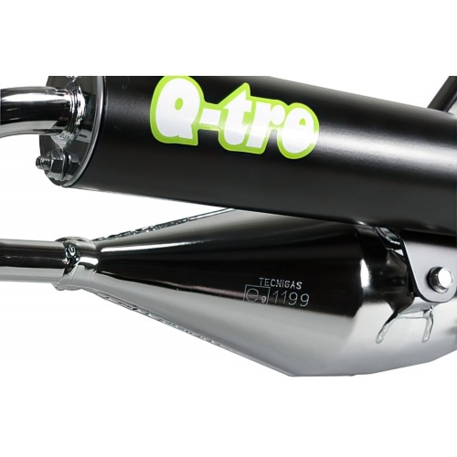 Exhaust system Tecnigas Q-TRE, Piaggio, chrome matt, with CE-mark Exhaust system Tecnigas Q-TRE, Piaggio, chrome matt, with CE-mark