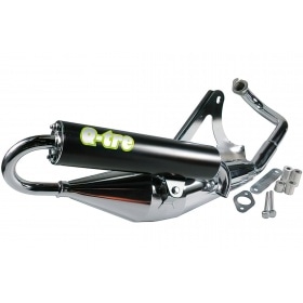 Exhaust system Tecnigas Q-TRE, Kymco horizontal, chrome, NOT homologated