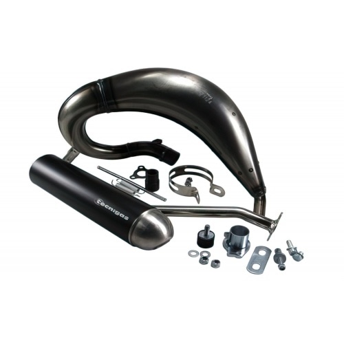Exhaust Tecnigas E-NOX STEEL Derbi SDR Senda, Aprilia RX from 05/SX, RCR/SMT, with e-mark Exhaust Tecnigas E-NOX STEEL Derbi SDR Senda, Aprilia RX from 05/SX, RCR/SMT, with e-mark