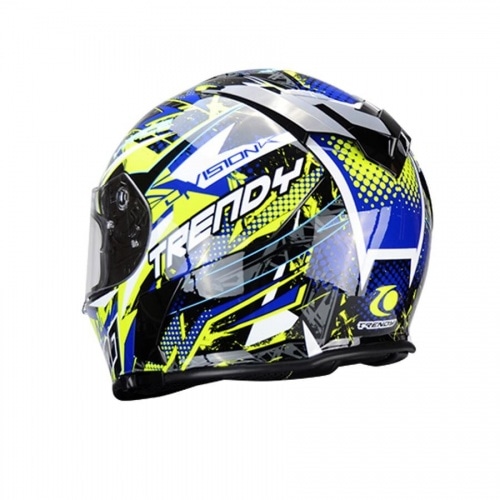 Full Face Helmet double visor Trendy T-602 Skiddy blue / yellow glossy Full Face Helmet double visor Trendy T-602 Skiddy blue / yellow glossy