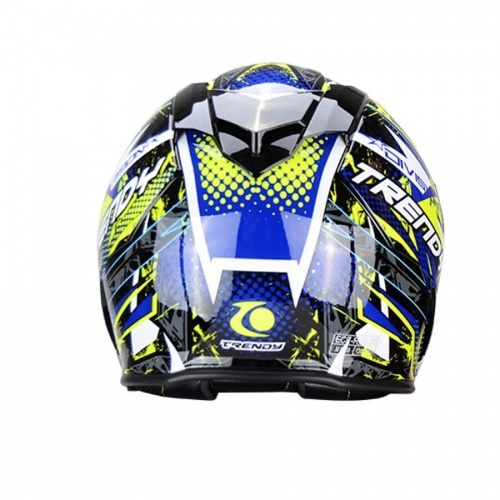 Full Face Helmet double visor Trendy T-602 Skiddy blue / yellow glossy Full Face Helmet double visor Trendy T-602 Skiddy blue / yellow glossy