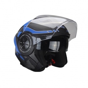 Jet / Open Face Helmet double visor Trendy T-405 Kamak grey / blue matte