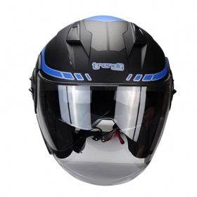 Jet / Open Face Helmet double visor Trendy T-405 Kamak grey / blue matte