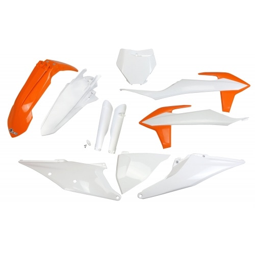Plastic Kit with fork guards KTM SX / SX-F 2019-2022 UFO OEM colours 2019 Plastic Kit with fork guards KTM SX / SX-F 2019-2022 UFO OEM colours 2019