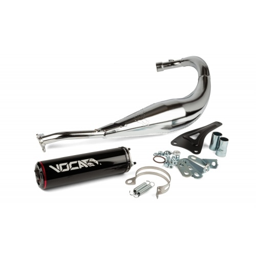 Izplūdes Voca Racing 50/70cc hroma / melns trokšņa slāpētājs (CE) Minarelli AM6 Izplūdes Voca Racing 50/70cc hroma / melns trokšņa slāpētājs (CE) Minarelli AM6