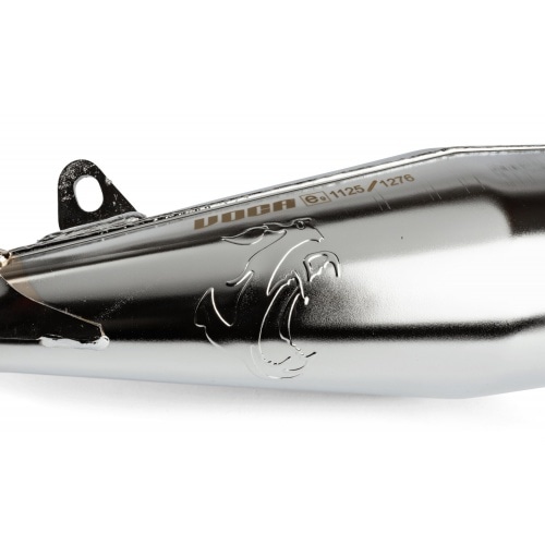 Izplūdes Voca Racing 50/70cc hroma / melns trokšņa slāpētājs (CE) Minarelli AM6 Izplūdes Voca Racing 50/70cc hroma / melns trokšņa slāpētājs (CE) Minarelli AM6