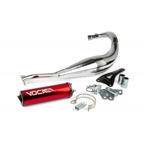 Izplūdes Voca Racing 50/70cc hroma / sarkans trokšņa slāpētājs (CE) Minarelli AM6 Izplūdes Voca Racing 50/70cc hroma / sarkans trokšņa slāpētājs (CE) Minarelli AM6