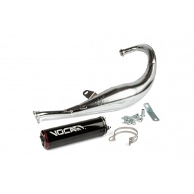 Izplūdes Voca Racing 50/70cc hroma / melns trokšņa slāpētājs Derbi Senda Euro 2 / Euro 3