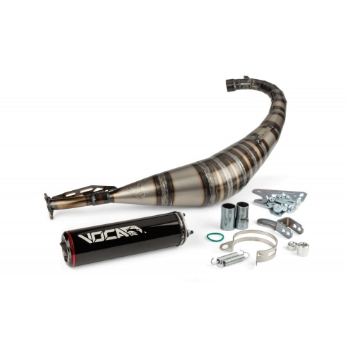 Izplūdes Voca Racing Rookie 50/70cc Minarelli AM6 melns alumīnija izpūtējs Izplūdes Voca Racing Rookie 50/70cc Minarelli AM6 melns alumīnija izpūtējs