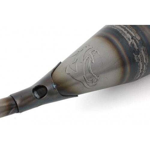 Izplūdes Voca Racing 70/80cc Derbi Senda oglekļa izskats Izplūdes Voca Racing 70/80cc Derbi Senda oglekļa izskats