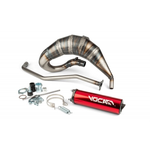 Izplūdes Voca Cross Rookie 50 - 70cc augsta stiprinājuma sarkans Derbi Senda / DRD Izplūdes Voca Cross Rookie 50 - 70cc augsta stiprinājuma sarkans Derbi Senda / DRD