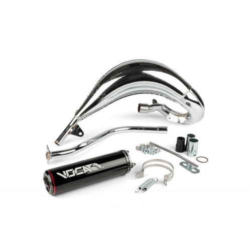 Exhaust Voca Cross Chromed 50 / 70cc CE black Beta RR after 2012 Exhaust Voca Cross Chromed 50 / 70cc CE black Beta RR after 2012