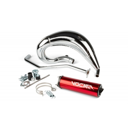 Выхлоп Voca Cross хромированный 50 / 70cc CE красный Aprilia SX / Derbi DRD Выхлоп Voca Cross хромированный 50 / 70cc CE красный Aprilia SX / Derbi DRD