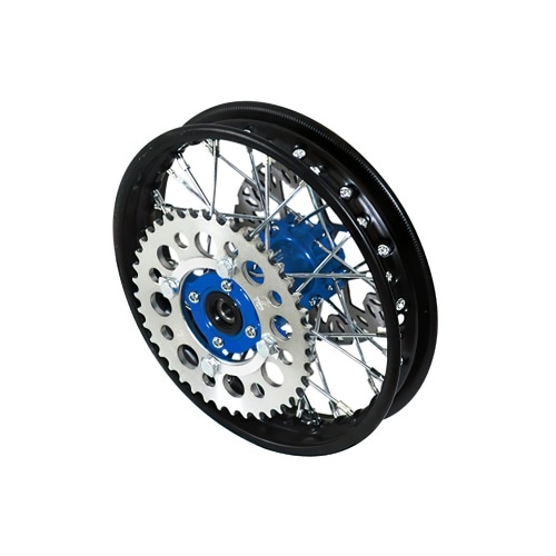 Aizmugurējais ritenis - CNC rumba melns ar disku un zobratiem Pit Bike YCF50A Aizmugurējais ritenis - CNC rumba melns ar disku un zobratiem Pit Bike YCF50A