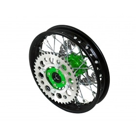 Aizmugurējais ritenis - CNC rumba melns ar disku un zobratiem Pit Bike YCF50A