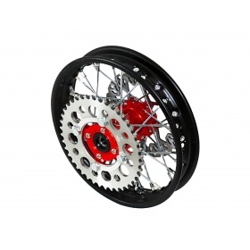 Aizmugurējais ritenis - CNC rumba melns ar disku un zobratiem Pit Bike YCF50A