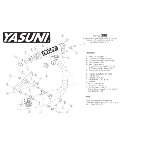 Izplūdes Yasuni C16 Black Yamaha BW's / Slider Izplūdes Yasuni C16 Black Yamaha BW's / Slider