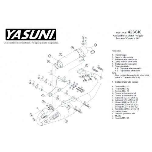 Exhaust Yasuni Carrera 16 carbon look/Aramid Exhaust Yasuni Carrera 16 carbon look/Aramid